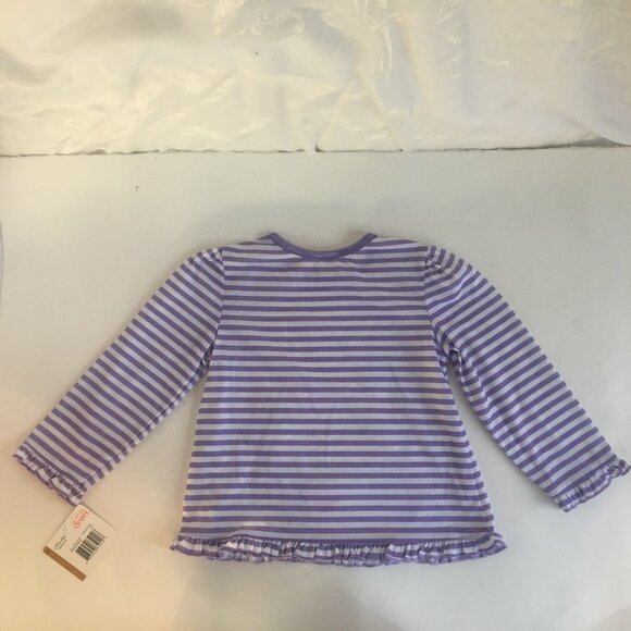 Little Me 3T Poly Sleepwear Purple White Stripe Pajama Top PJ Girls Cat New - Picture 9 of 16